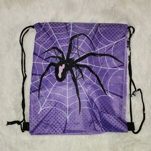 Purple Spider Drawstring Backpack